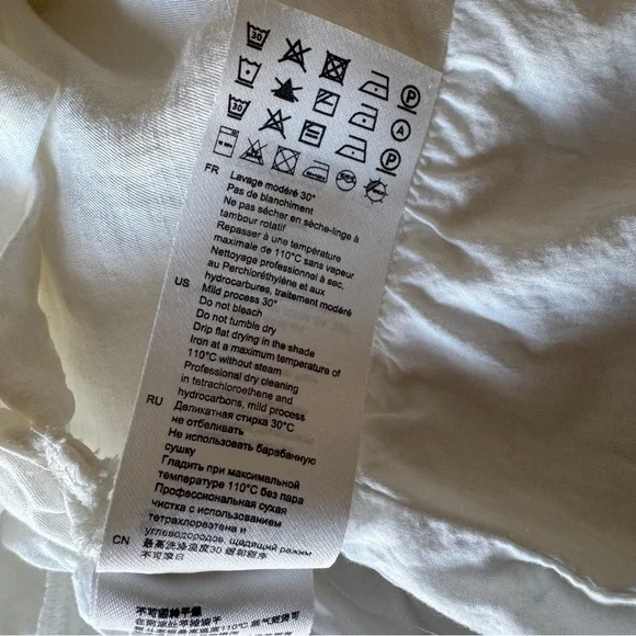 Sandro White Sigrid Twist Front Mini Shirt Dress Size 34 FR US 2 - Picture 9 of 9